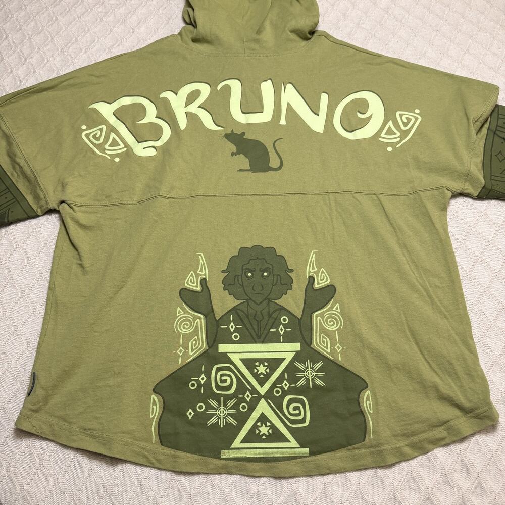 Disney Encanto Bruno Spirit Jersey Glow in the Dark Hooded Shirt Adult XXL Green